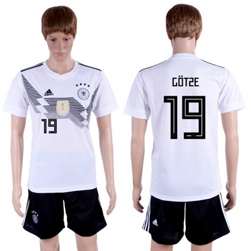 Germany #19 Gotze White Home Soccer Country Jersey - Click Image to Close
